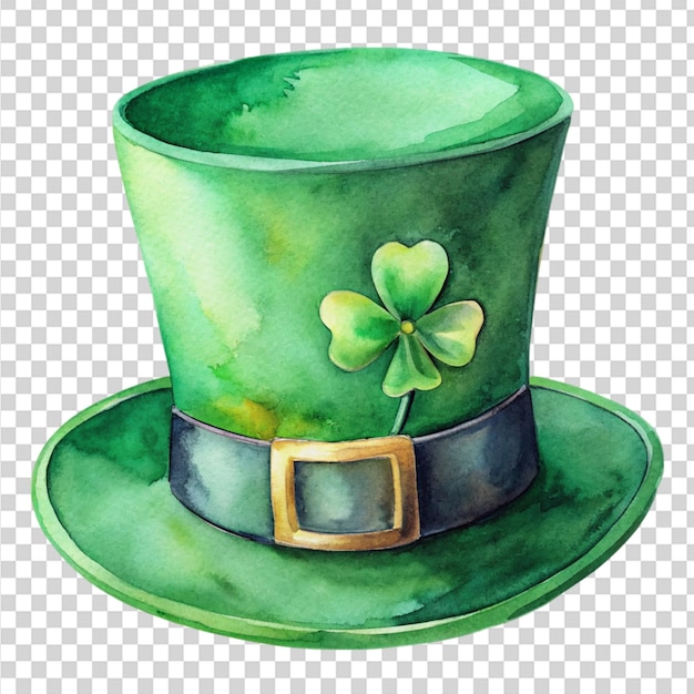 PSD a green hat with a shamrock on it on transparent background