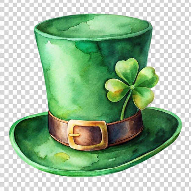 PSD a green hat with a shamrock on it on transparent background