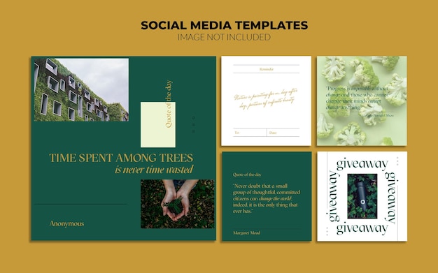 Green Instagram Social Media Post Templates