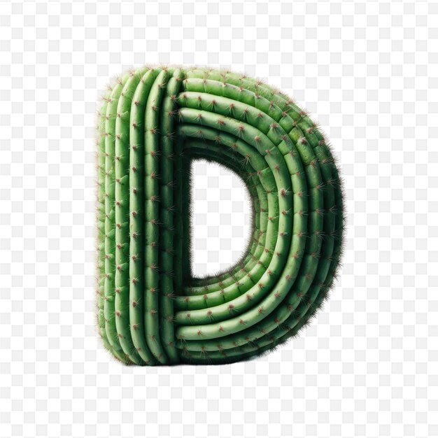 PSD a green letter s with a pattern of cucumber on a transparent background