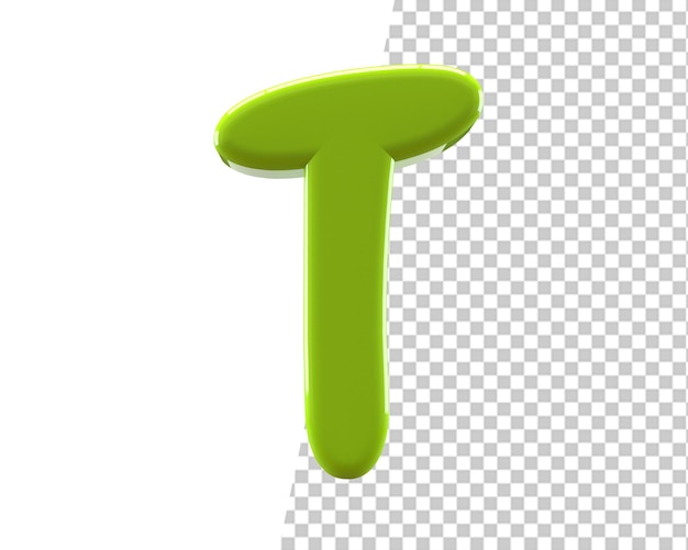 green letter t logo 3d render