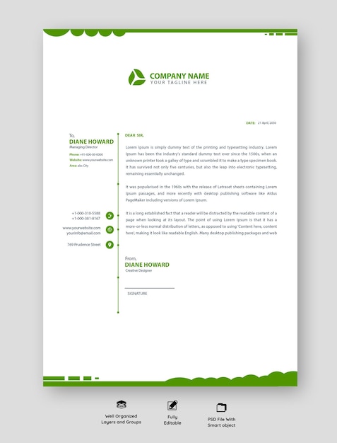 green Letterhead