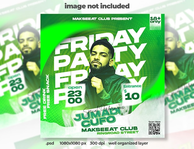 Green light party event square banner