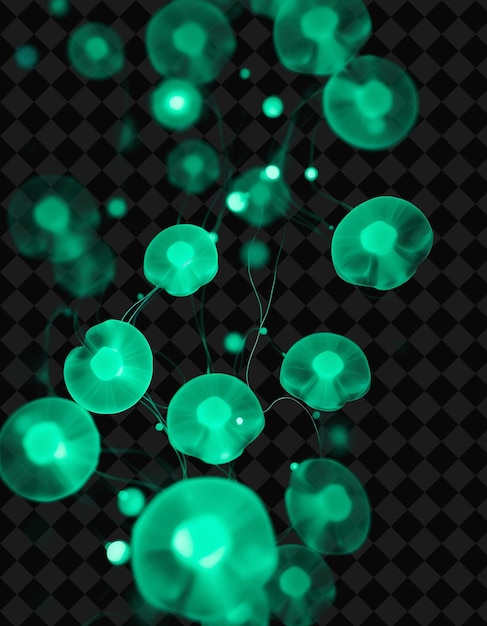 green lights with green lights on a black background