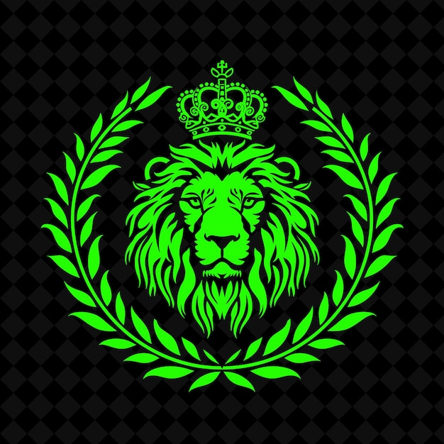 a green lion with a crown on it