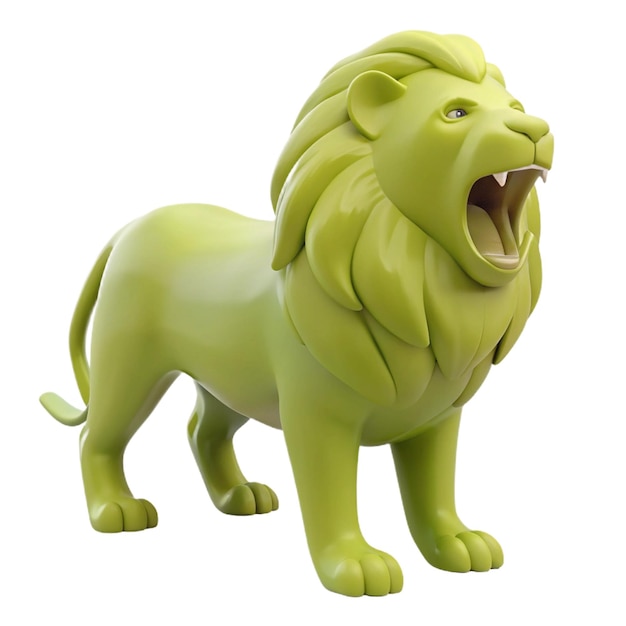 PSD a green lion with a lion head on its chest