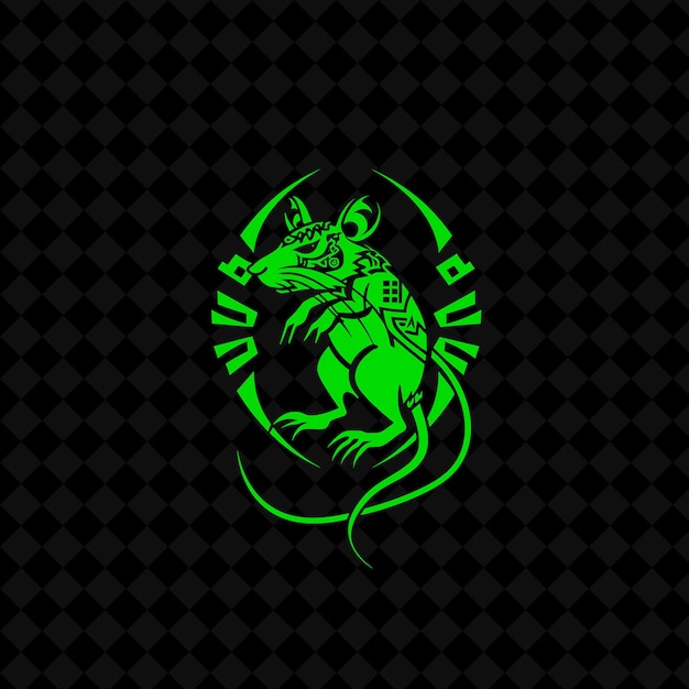 PSD a green lion with a lion on it and a black background with a green logo on it