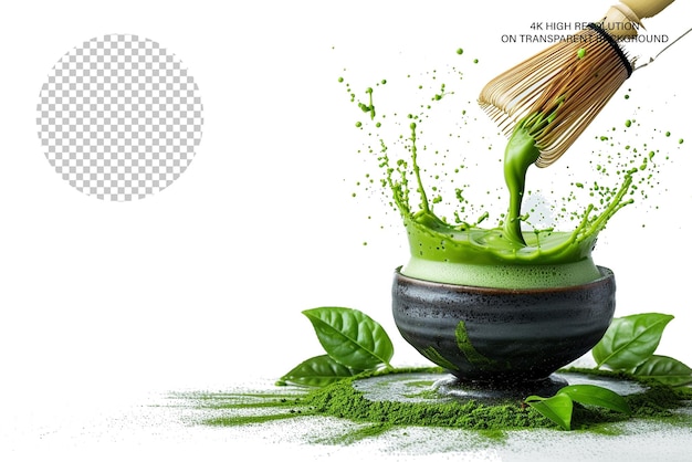 a green liquid is being poured into a bowl with a green substance