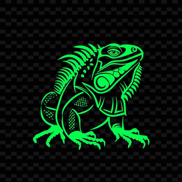 PSD green lizard with a green background free vector