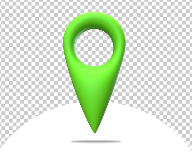 green location pin icon 3d