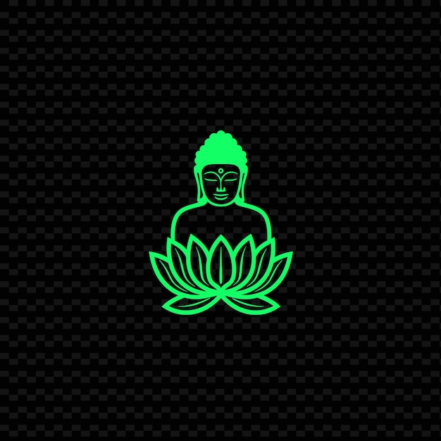 PSD a green lotus with a buddha on it