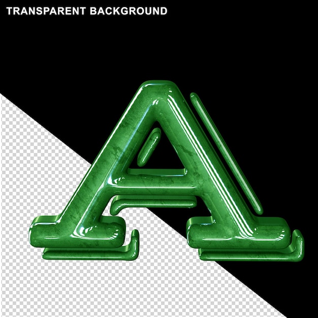 Green marble capital letter a