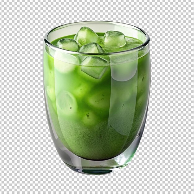 PSD green matcher ice tea transparent background