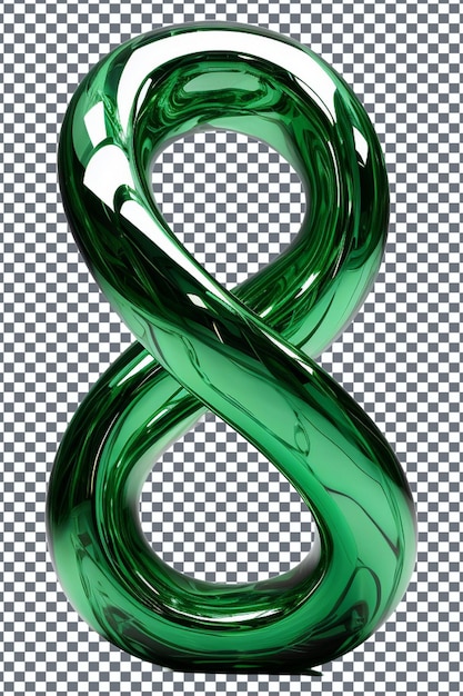 Green metallic number 8