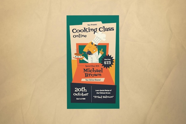 Green Mid Century Online Cooking Class Instagram Story