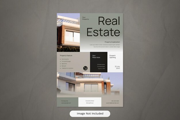 PSD green minimalist real estate flyer