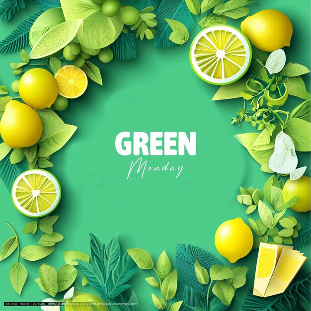 Green Monday Sale Banner Post Design Template