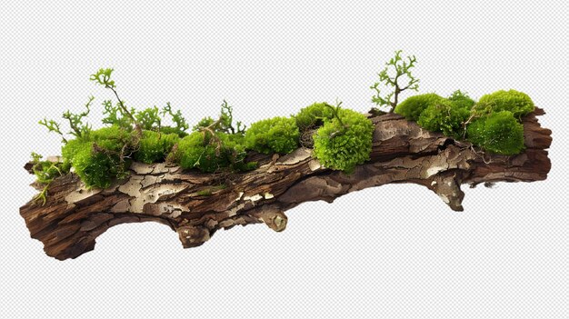 PSD green moss on white background