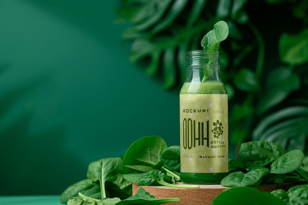 PSD green natural drink  mockup