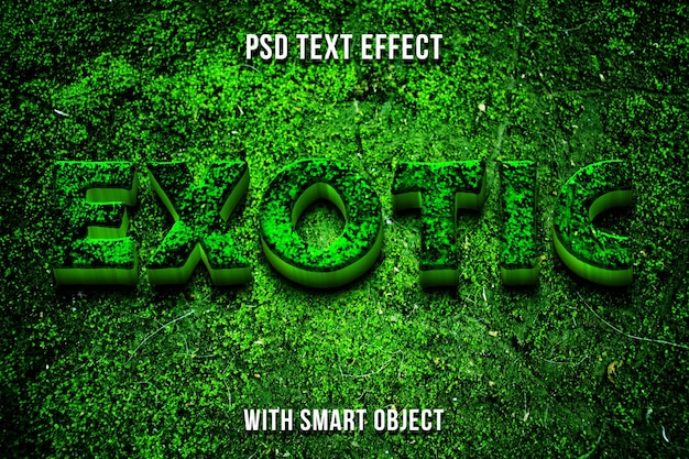 PSD green nature exotic editable text effect