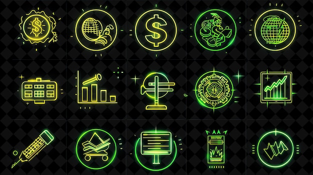 a green neon sign that says financial and financial