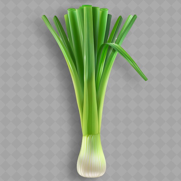 a green onion with a white background with a space for text