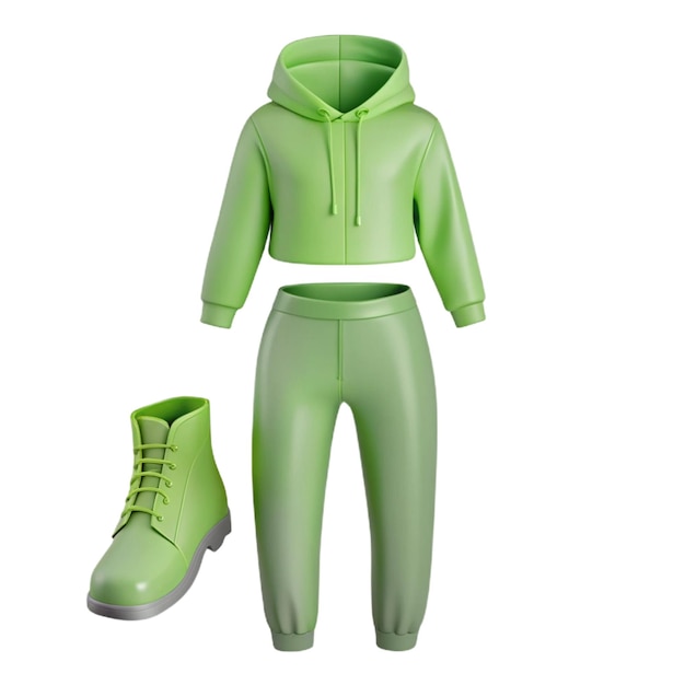 PSD a green outfit with a hood that says quot the word quot on it