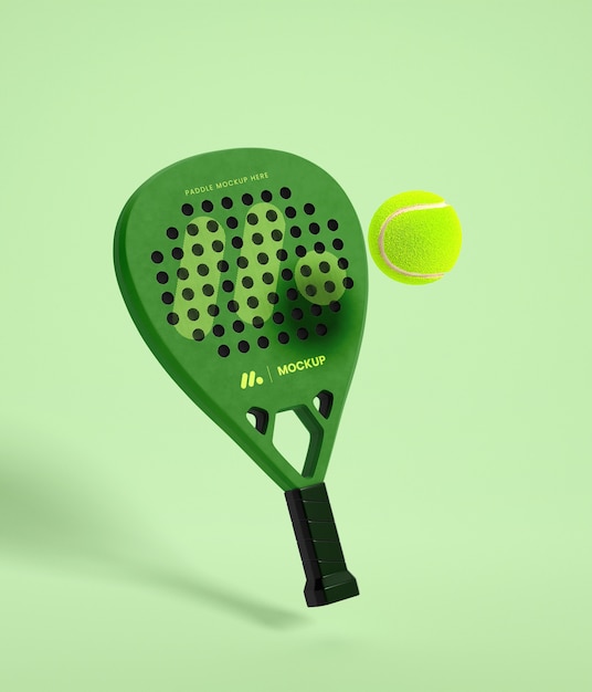 Green paddle and ball mockup