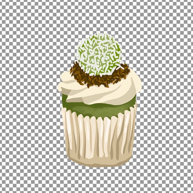 PSD green pandan cupcake