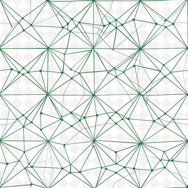 PSD a green pattern with geometric shapes and lines on a white background