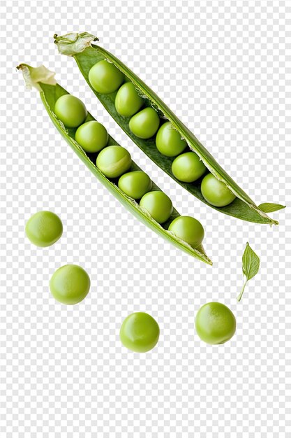 PSD green peas are on a transparent background