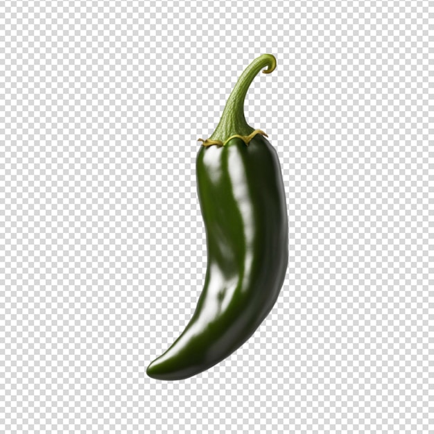 a green pepper is on a transparent background