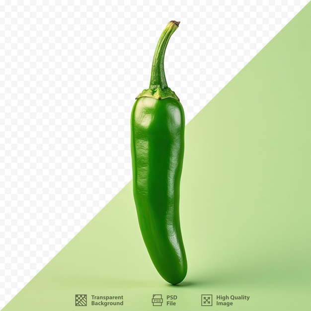 a green pepper is on a white background with a green background.