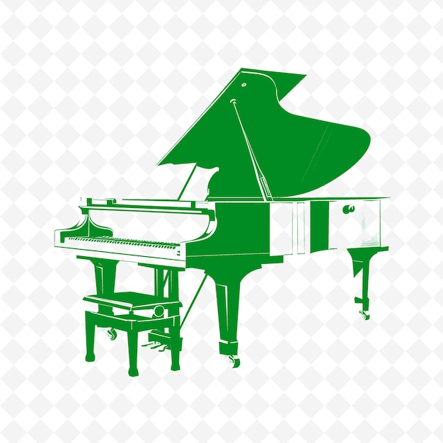 PSD a green piano with a green arrow on the top