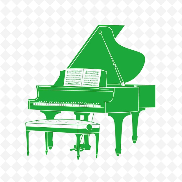 a green piano with a piano on the top