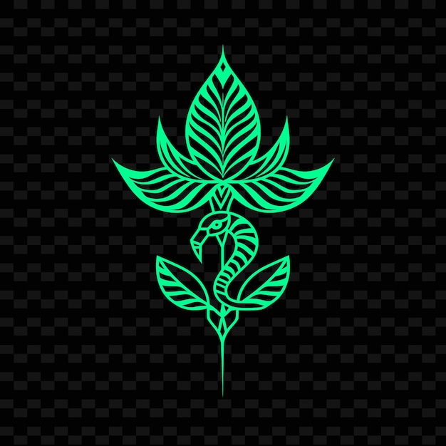 PSD green plant on a black background