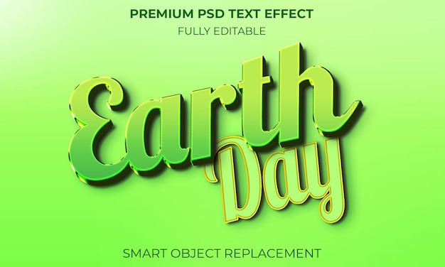 PSD a green poster for earth day text