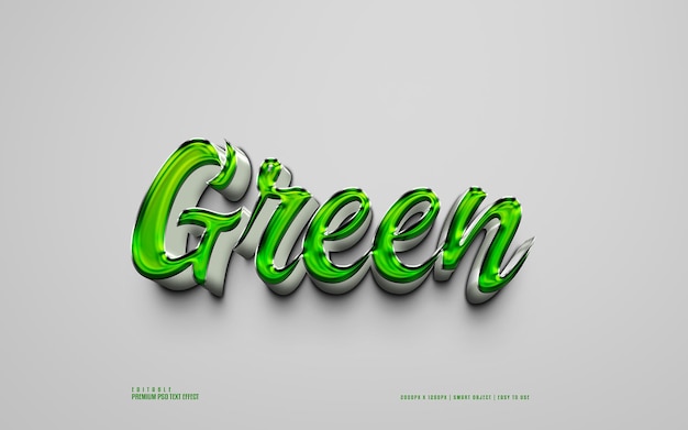 Green premium 3d psd text effect