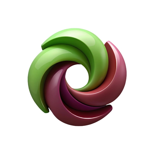 PSD a green and purple circle with a green design on it