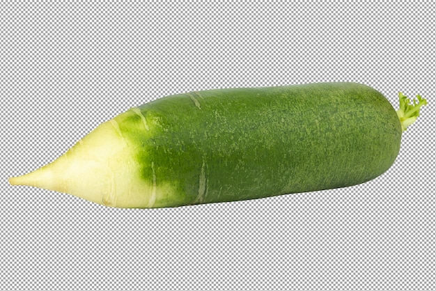 Green radish isolated on a transparent background