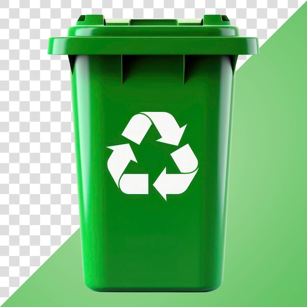 Green recycling bin ecofriendly