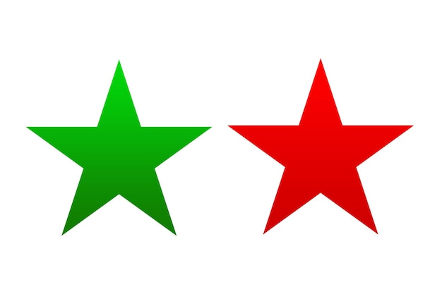 Green and red star element template design