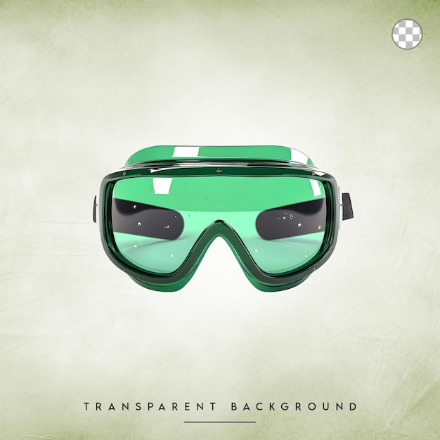 Green Safety Glasses isolated on transparent background