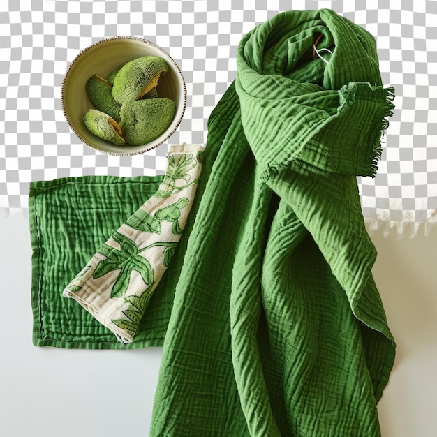 PSD a green scarf with the word avocado on it