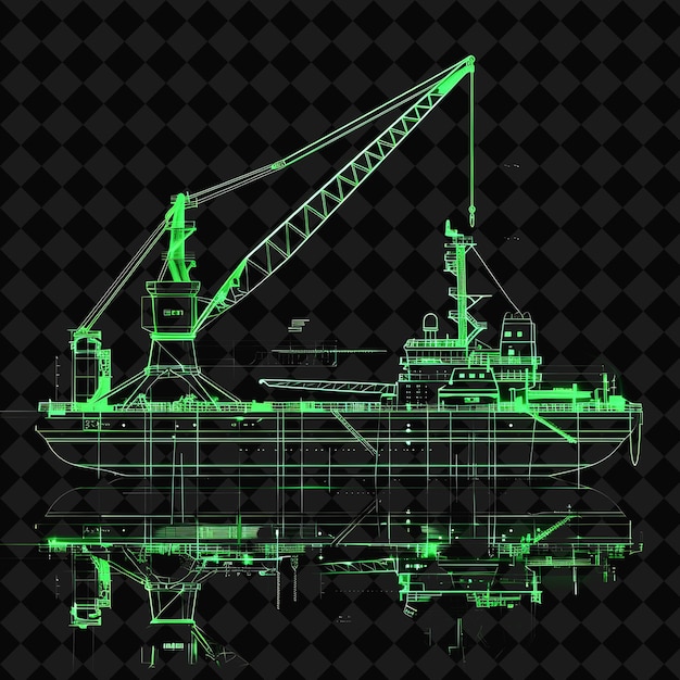 PSD a green ship is made by green and black