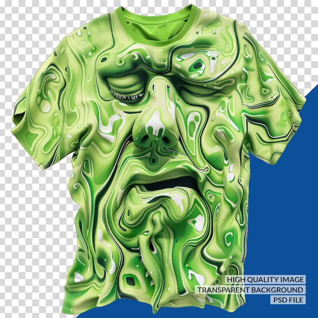 PSD a green shirt with a green design on it that saysvermorangeon it