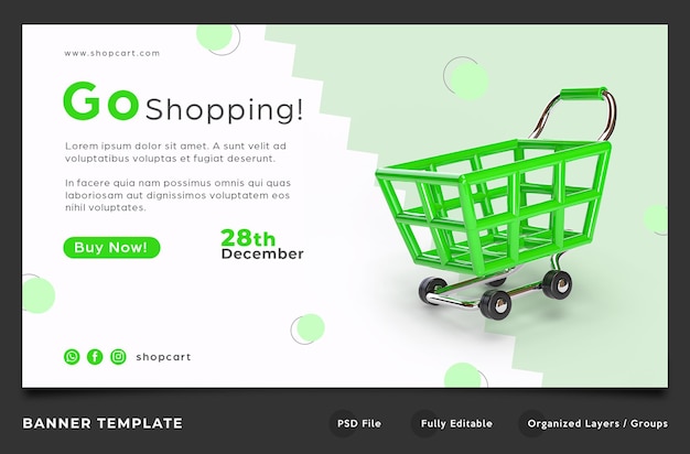 PSD green shopping cart website template