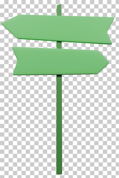 Green signboard plate 3D rendering