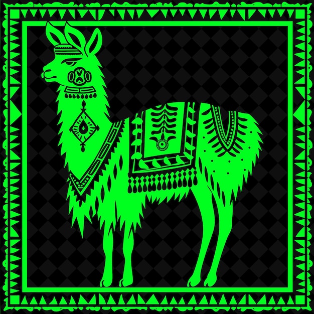 PSD a green silhouette of a llama with the words  llama  on the green background