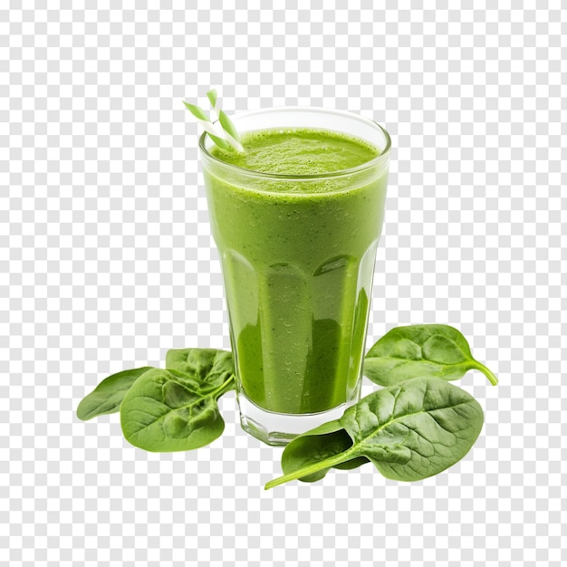 PSD green smoothie with spinach isolated on a transparent background